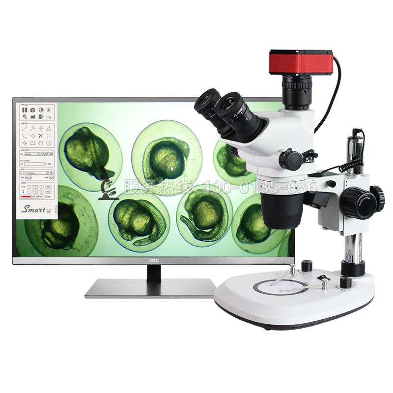 科研級高清4K連續(xù)變倍體視顯微鏡6.7-45X光學數(shù)碼放大胚胎斑馬魚觀察可接顯示器